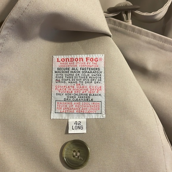 London Fog men’s trench coat! Fully lined (removable) excellent condition Sz 42L - Picture 9 of 14
